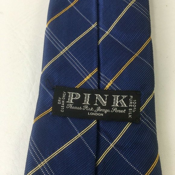 PINK Necktie Mens One Size Pointed 100% Pure Silk - Picture 6 of 6